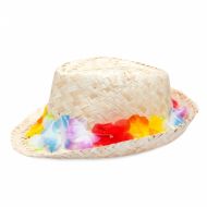 Hawajski kapelusz różowy słomkowy - ek_kapelusz_hawajski_z_kwiatami.jpg