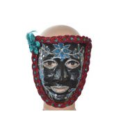 Maska twarz maska wenecka maska rękodzieło - maska_czarna_z_piorkiem.jpg