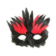 Maska  z piór ptak gil jerzyk czyżyk dzięcioł - maska_z_pior__czarno-czerwona_2-800x600.jpg